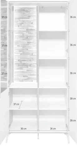 Mäusbacher Vitrine »Faro« Faro Vitrinenschrank B 81 cm, inkl. Bel., Push to open, Metallfüße