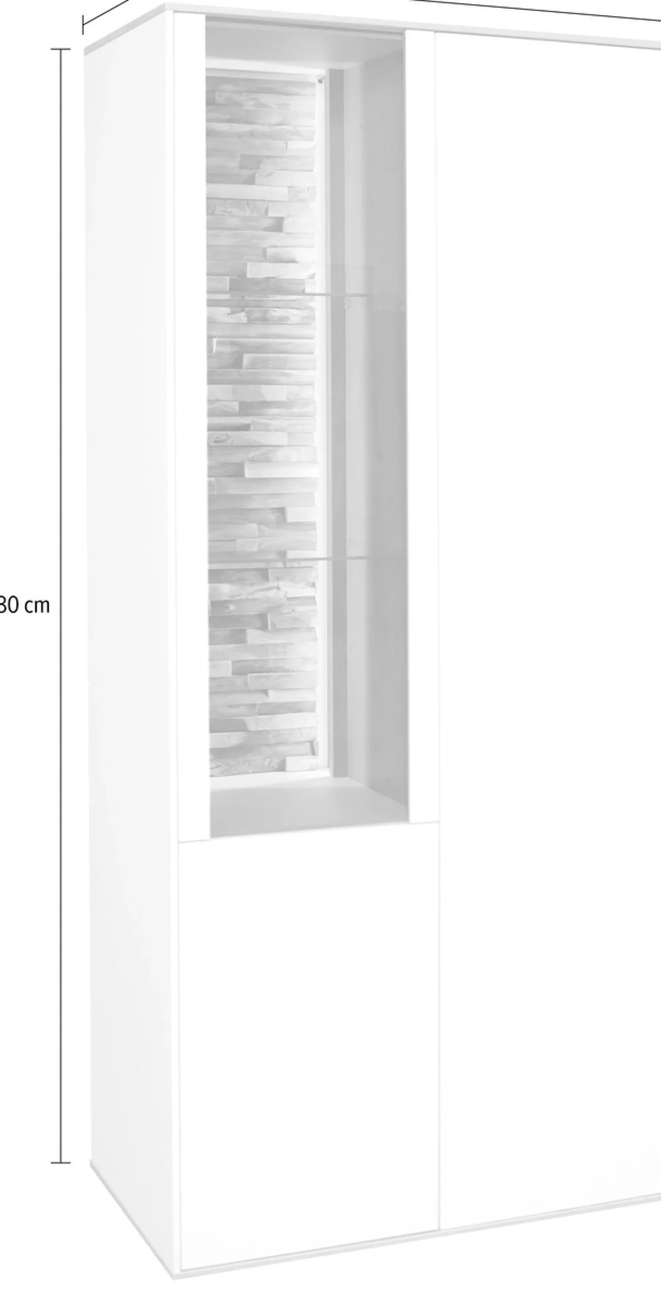 Mäusbacher Vitrine »Faro« Faro Vitrinenschrank B 81 cm, inkl. Beleuchtung, Push to open Funktion