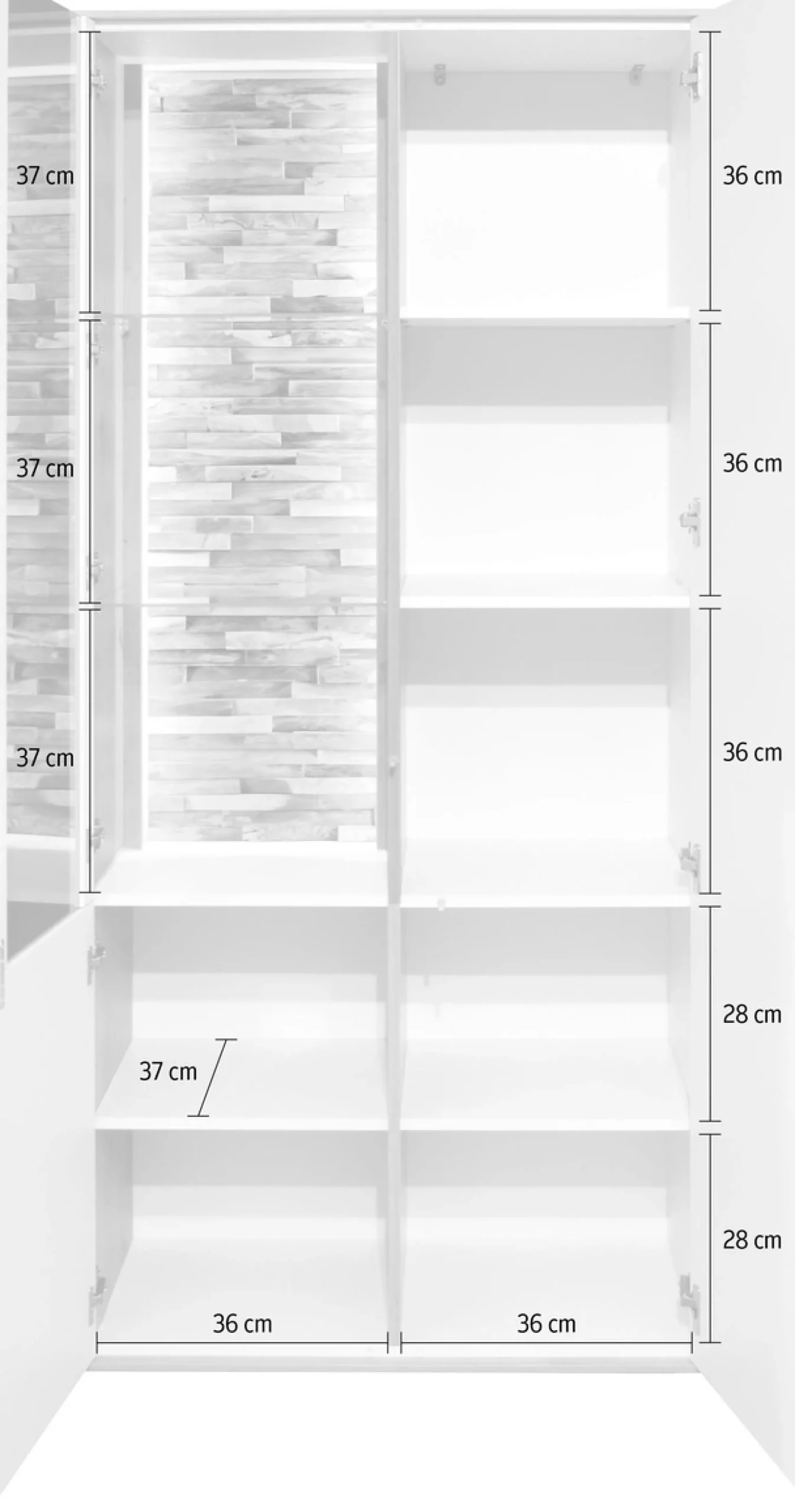 Mäusbacher Vitrine »Faro« Faro Vitrinenschrank B 81 cm, inkl. Beleuchtung, Push to open Funktion