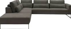 Musterring Ecksofa »JustB! PM100 Federkern & Kaltschaum, bequem, Breite 308cm, L-Form« mit Sitztiefenverstellung und Kissen, mit Metallkufe, Maße 290x308 cm