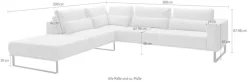 Musterring Ecksofa »JustB! PM100 Federkern & Kaltschaum, bequem, Breite 308cm, L-Form« mit Sitztiefenverstellung und Kissen, mit Metallkufe, Maße 290x308 cm