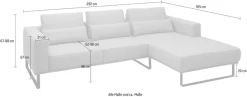 Musterring Ecksofa »JustB! PM100« Modernes Design mit schwarzen Metallkufen und 292 cm Breite - 6 Farben