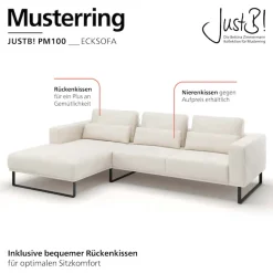 Musterring Ecksofa »JUSTB! PM100, stilvoller Lounge-Komfort von Musterring« Kollektion Bettina Zimmermann, optionaler Sitzvorzug & Fuß-Auswahl