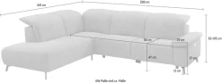 Musterring Ecksofa »MR 370, intelligenter Komfort im modernen Design« Optionale Relaxfunktion, flexible Kopfteile & klappbare Armlehnen