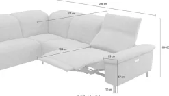 Musterring Ecksofa »MR 370, intelligenter Komfort im modernen Design« Optionale Relaxfunktion, flexible Kopfteile & klappbare Armlehnen