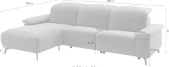 Musterring Ecksofa »MR 370, intelligenter Komfort im modernen Design« Optionale Relaxfunktion, flexible Kopfteile & klappbare Armlehnen