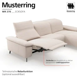 Musterring Ecksofa »MR 370, intelligenter Komfort im modernen Design« Optionale Relaxfunktion, flexible Kopfteile & klappbare Armlehnen
