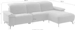 Musterring Ecksofa »MR 370, intelligenter Komfort im modernen Design« Optionale Relaxfunktion, flexible Kopfteile & klappbare Armlehnen