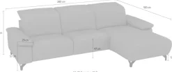 Musterring Ecksofa »MR370 mit/ohne Relaxfunktion, verschiedene Unterfederungen zur Auswahl« Farbe, Material, Sitzkomfort und Funktion wählbar, Maße 280 x 180 cm