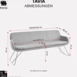 Musterring Essbank »Tavia« Schlittengestell in drei Ausführungen, Breite 180, 200 oder 220 cm