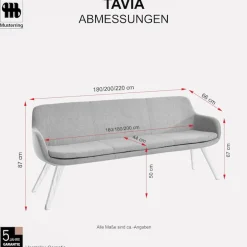Musterring Essbank »Tavia« Stativgestell Wildeiche massiv geölt, Breite 180, 200 oder 220 cm