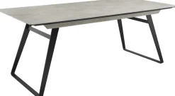 Musterring Esstisch HPL-Platte in Zement-Design, Bügelgestell schwarz, drei Größen