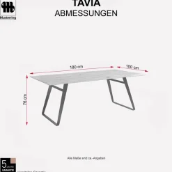 Musterring Esstisch »Tavia« Bügelgestell in 3 Farben,Platte Charakter-Eiche geölt, fest montiert