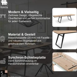 Musterring Esstisch »Tavia« Bügelgestell in 3 Farben,Platte Charakter-Eiche geölt, ausziehbar
