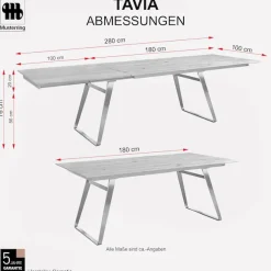 Musterring Esstisch »Tavia« Bügelgestell in 3 Farben,Platte Charakter-Eiche geölt, ausziehbar