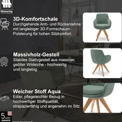 Musterring Esszimmerstuhl »Tavia« (Set) 2 Stk.Stativgestell Wildeiche massiv, Drehfunktion optional, diverse Farben