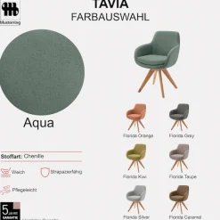 Musterring Esszimmerstuhl »Tavia« (Set) 2 Stk.Stativgestell Wildeiche massiv, Drehfunktion optional, diverse Farben