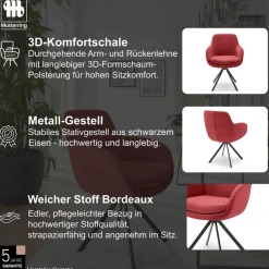 Musterring Esszimmerstuhl »Tavia« (Set) 2 Stk.Stativgestell Eisen schwarz, Drehfunktion optional, diverse Farben