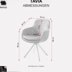 Musterring Esszimmerstuhl »Tavia« (Set) 2 Stk.Stativgestell Eisen schwarz, Drehfunktion optional, diverse Farben