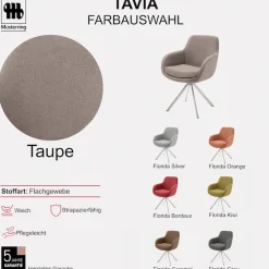 Musterring Esszimmerstuhl »Tavia« (Set) 2 Stk.Stativgestell Edelstahl, wahlweise mit Drehfunktion, diverse Farben