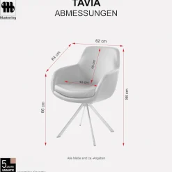 Musterring Esszimmerstuhl »Tavia« (Set) 2 Stk.Stativgestell Edelstahl, wahlweise mit Drehfunktion, diverse Farben