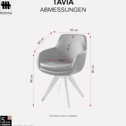 Musterring Esszimmerstuhl »Tavia« (Set) 2 Stk.Stativgestell Eiche Bianco, Drehfunktion optional, diverse Farben