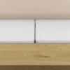 Musterring Holzbett »Savona, Bettgestell, Bettrahmen, teilmassiv Bianco-Eiche« Belastbarkeit 220 Kg, 4-fache Liegehöhenverstellung, MADE IN GERMANY,Kopfteil Kunstleder Champagner, Details in Chrom, verschiedene Größen