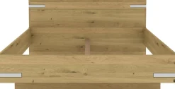 Musterring Holzbett »Savona, Bettgestell, Bettrahmen, teilmassiv Bianco-Eiche« Belastbarkeit 220 Kg, 4-fache Liegehöhenverstellung, MADE IN GERMANY,Kopfteil in Bianco-Eiche massiv, Details in Chrom, verschiedene Größen