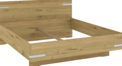 Musterring Holzbett »Savona, Bettgestell, Bettrahmen, teilmassiv Bianco-Eiche« Belastbarkeit 220 Kg, 4-fache Liegehöhenverstellung, MADE IN GERMANY,Kopfteil in Bianco-Eiche massiv, Details in Chrom, verschiedene Größen