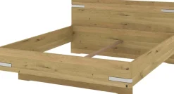 Musterring Holzbett »Savona, Bettgestell, Bettrahmen, teilmassiv Bianco-Eiche« Belastbarkeit 220 Kg, 4-fache Liegehöhenverstellung, MADE IN GERMANY,Kopfteil in Bianco-Eiche massiv, Details in Chrom, verschiedene Größen