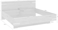 Musterring Holzbett »Savona, Bettgestell, Bettrahmen, teilmassiv Bianco-Eiche« Belastbarkeit 220 Kg, 4-fache Liegehöhenverstellung, MADE IN GERMANY,Kopfteil in Bianco-Eiche massiv, Details in Chrom, verschiedene Größen