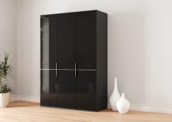 Musterring Kleiderschrank »Imola W« Einlegeböden und Kleiderstangen,mit Glastüren und Aufleistung in Chrom