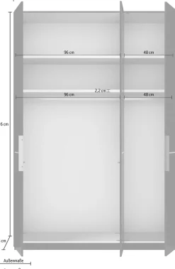 Musterring Kleiderschrank »Imola W« Einlegeböden und Kleiderstangen,mit Glastüren und Aufleistung in Chrom