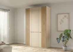 Musterring Kleiderschrank »Isabelle« Lamellen in Eiche, Griffe in silber, verschiedene Größen und Farben