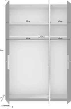 Musterring Kleiderschrank »Imola W« inkl. Einlegeböden und Kleiderstangen, mit Glas- und Spiegeltüren