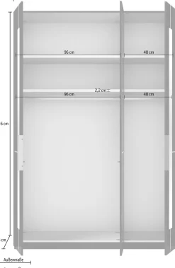 Musterring Kleiderschrank »Imola W« Einlegeböden und Kleiderstangen, mit Glastüren inklusive Zierspiegel