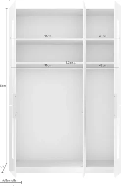 Musterring Kleiderschrank »Imola W« inkl. Einlegeböden und Kleiderstangen, mit Glas- und Spiegeltüren