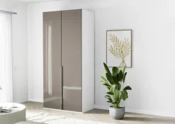 Musterring Kleiderschrank »San Diego, Kleiderschrank, Schrank, Garderobe, mit Glastüren« 1 Stk. tlg. 2-türig (gedämpft), 2 Böden, 1 Kleiderstange, Chromgriffe