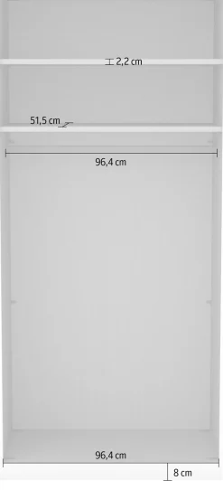 Musterring Kleiderschrank »San Diego, Kleiderschrank, Schrank, Garderobe, mit Glastüren« 1 Stk. tlg. 2-türig (gedämpft), 2 Böden, 1 Kleiderstange, Chromgriffe