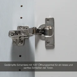 Musterring Kleiderschrank »San Diego, Kleiderschrank, Schrank, Garderobe, mit Glastüren« 1 Stk. tlg. 2-türig (gedämpft), 2 Böden, 1 Kleiderstange, Chromgriffe