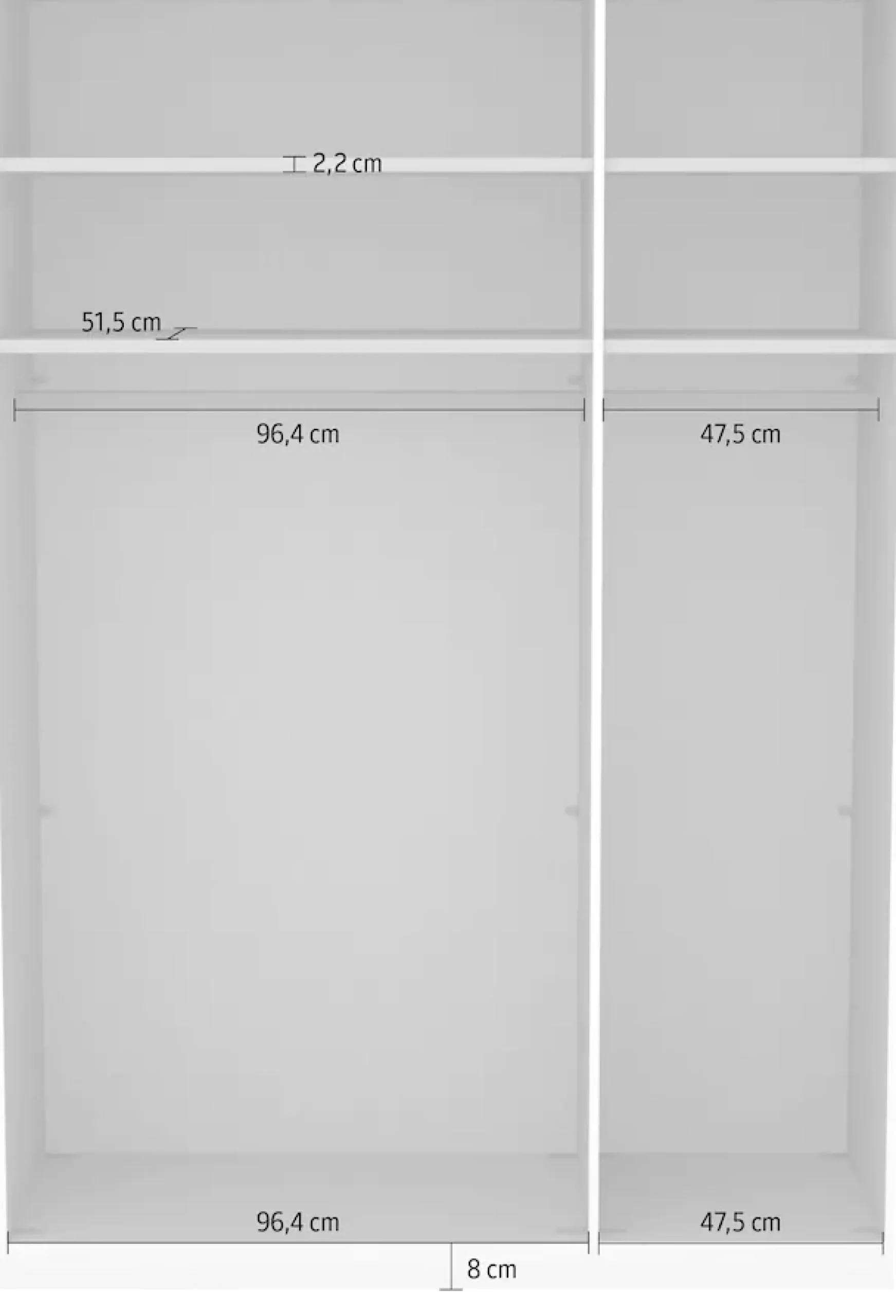 Musterring Kleiderschrank »San Diego, Kleiderschrank, Schrank, Garderobe, mit Glastüren« 1 Stk. tlg. 3-türig (gedämpft), 4 Böden, 2 Kleiderstangen, Chromgriffe