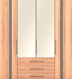 Musterring Kleiderschrank »Sorrent, Kleiderschrank, teilmassiv Eiche« mit Türdämpfern, mit Schubladen, extra Böden, MADE IN GERMANY,Türen in Eiche massiv und als Parsol-Bronze-Spiegel, mit Schubkästen