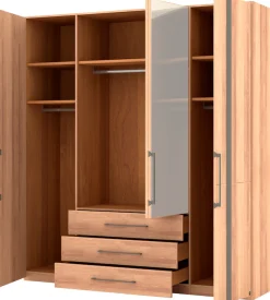 Musterring Kleiderschrank »Sorrent, Kleiderschrank, teilmassiv Eiche« mit Türdämpfern, mit Schubladen, extra Böden, MADE IN GERMANY,Türen in Eiche massiv und als Parsol-Bronze-Spiegel, mit Schubkästen
