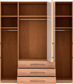 Musterring Kleiderschrank »Sorrent, Kleiderschrank, teilmassiv Eiche« mit Türdämpfern, mit Schubladen, extra Böden, MADE IN GERMANY,Türen in Eiche massiv und als Parsol-Bronze-Spiegel, mit Schubkästen