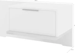 Musterring Nachtschrank »Isabelle« verschiedene Farben, Unterboden in Eiche, Maße B50/90 x H43 x T47 cm