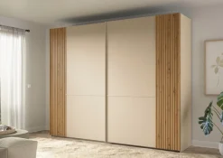 Musterring Schwebetürenschrank »Isabelle« Türen mit Lamellenoptik, verschiedene Größen und Farben, Höhe 236cm