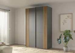 Musterring Schwebetürenschrank »Isabelle« Türen mit Lamellenoptik, verschiedene Größen und Farben, Höhe 236cm