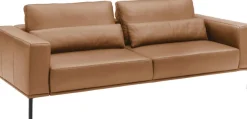 Musterring 3-Sitzer »JustB!PM100, 242 cm breit, aus hochwertigem Leder« XL-Sofa, wahlweise mit Nierenkissen und mot. Sitzauszug, Fuß schwarz