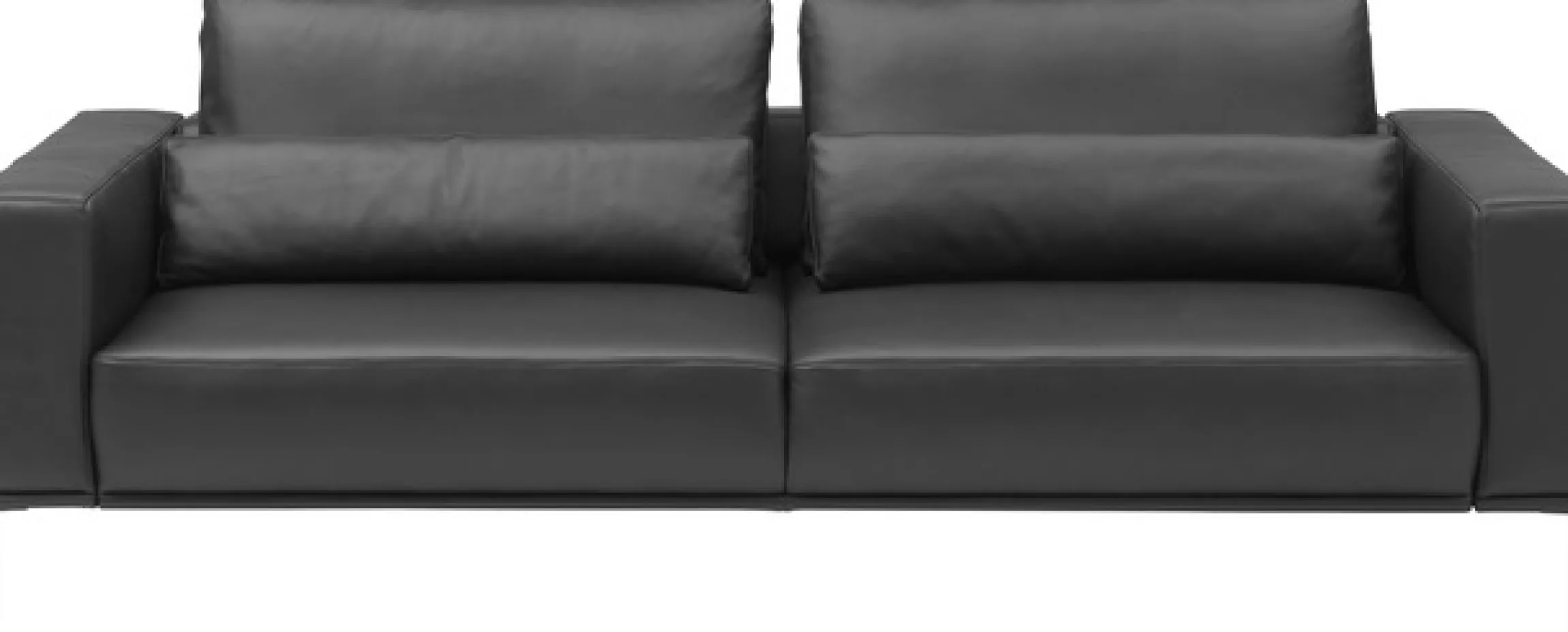 Musterring 2,5-Sitzer »JustB!PM100, 202 cm breit, aus hochwertigem Leder« wahlweise mit Nierenkissen und mot. Sitzauszug, Metallfuß in schwarz