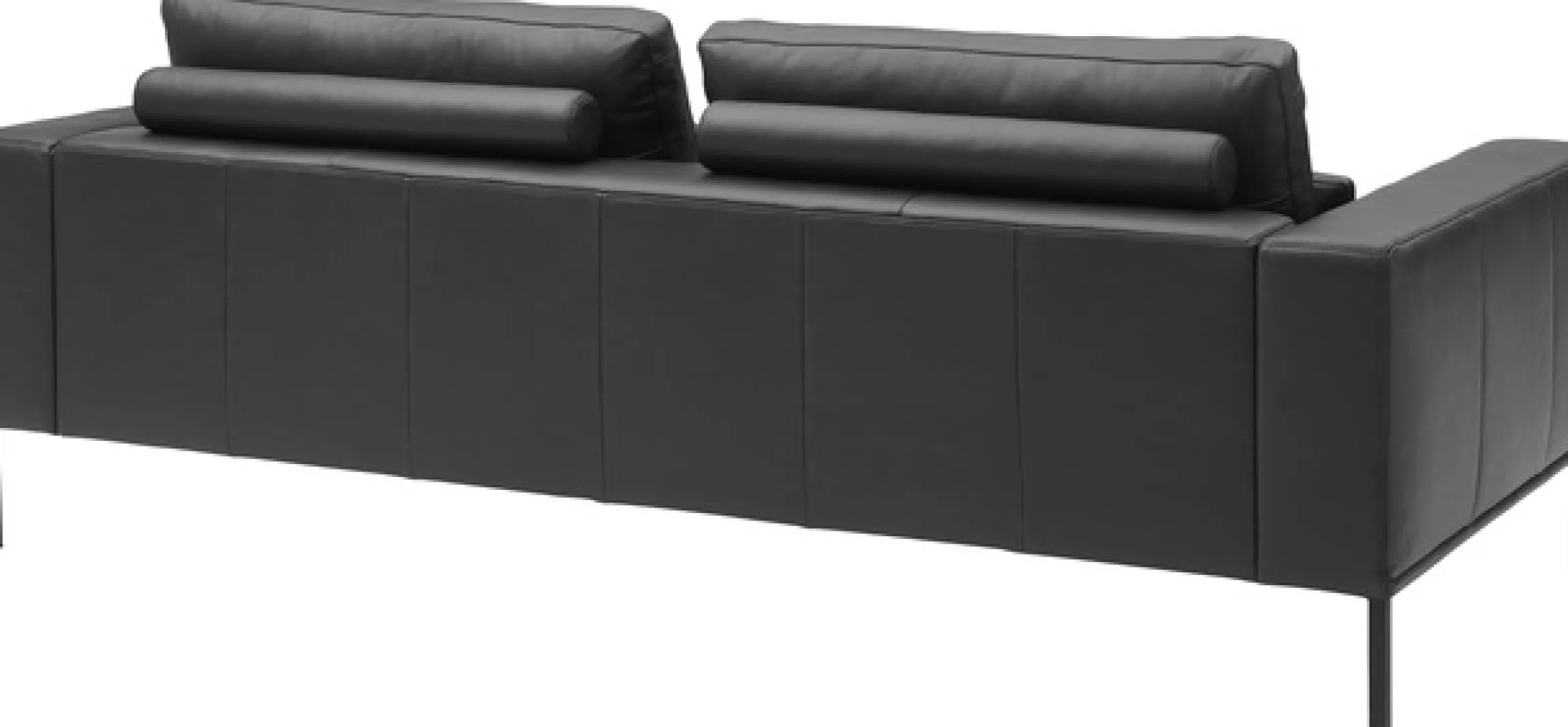 Musterring 2,5-Sitzer »JustB!PM100, 202 cm breit, aus hochwertigem Leder« wahlweise mit Nierenkissen und mot. Sitzauszug, Metallfuß in schwarz